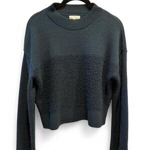 Leith Deep Forest Green Cropped Sweater with Bell Sleeve